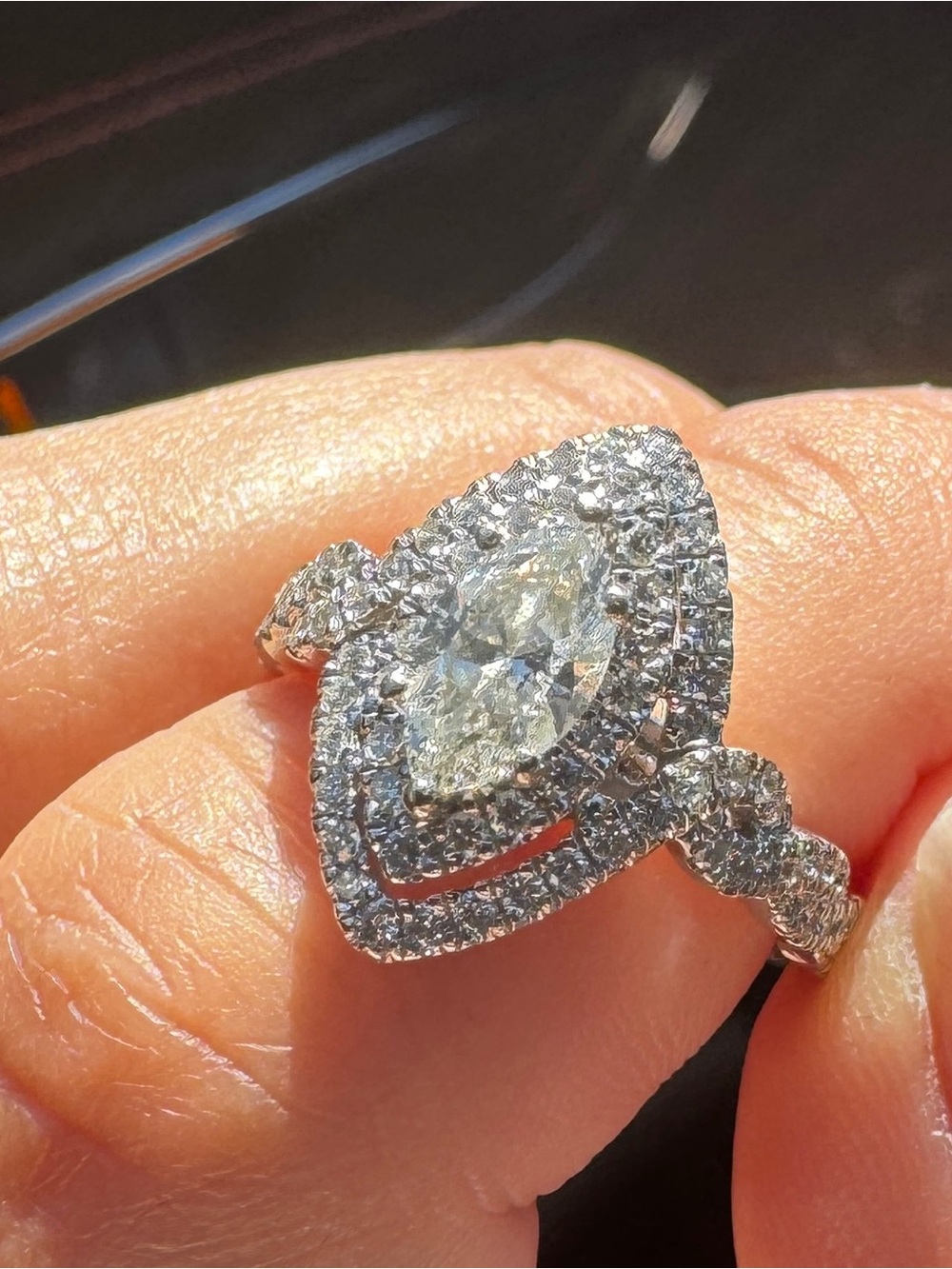 Vera Wang Love Collection Marquise Engagement Ring - Picture 10 of 16